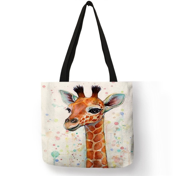 Eco-Friendly Giraffe Folding Tote Bag - Picture 1 of 11
